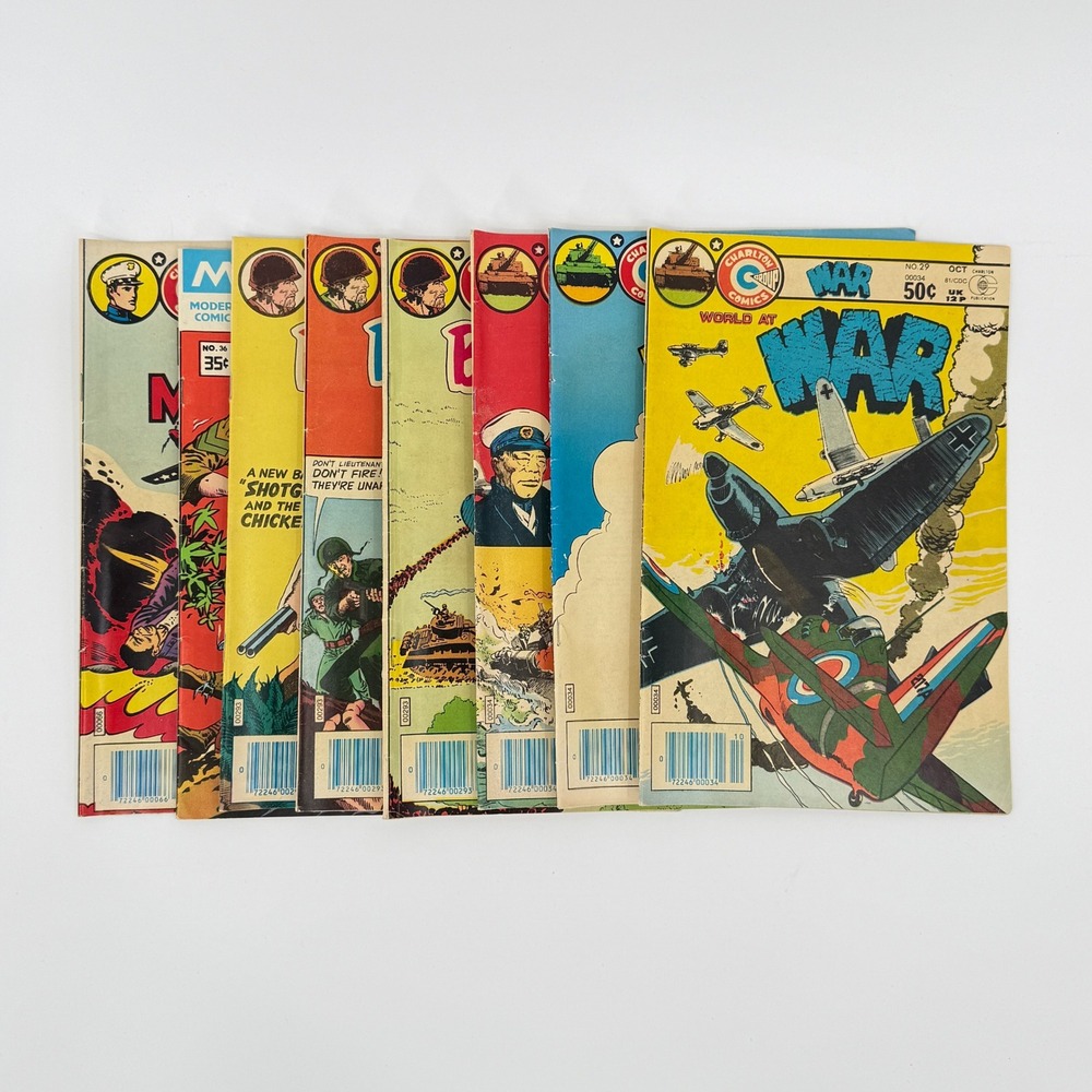 Charlton War Comics Lot #29 #33 #39 #75 #80 #81 #168 Army War Heroes #36